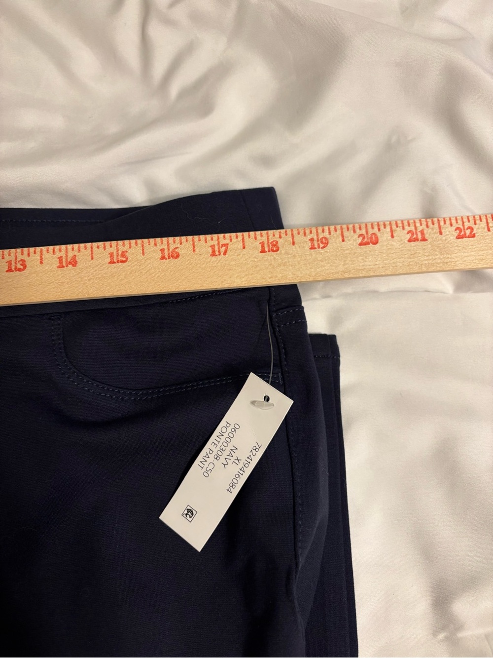 ๐ Nine West Skinny Pull On Pants Navy Blue Stretch XL NWT - Picture 6 of 11